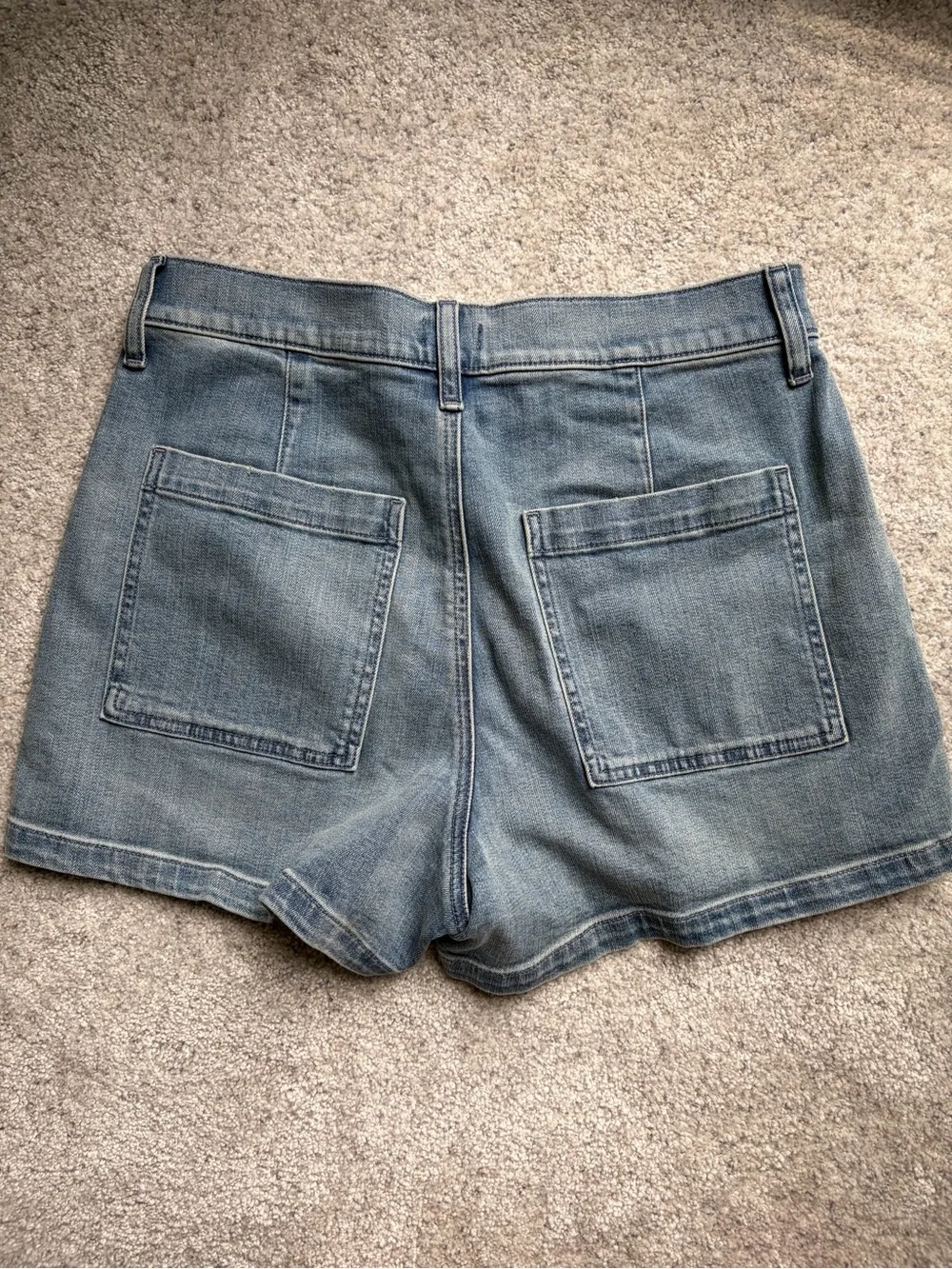 J. Crew Washed Blue Denim Patch-Pocket Shorts